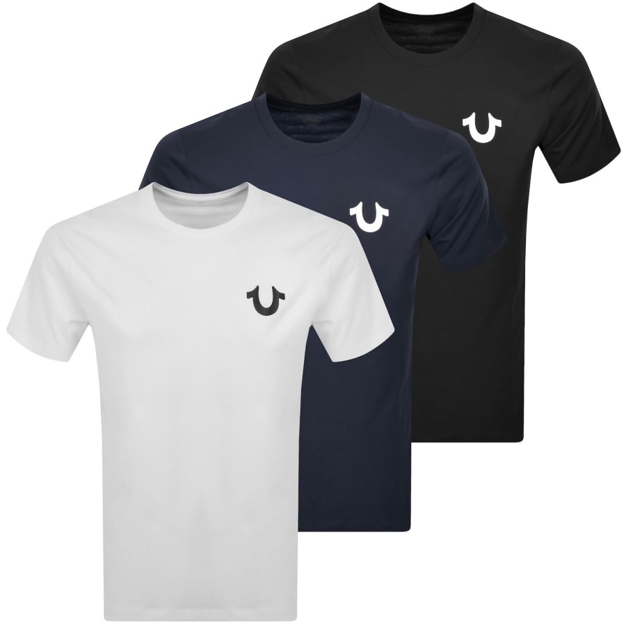 True Religion 3 Pack Logo T Shirts | Mainline Menswear us